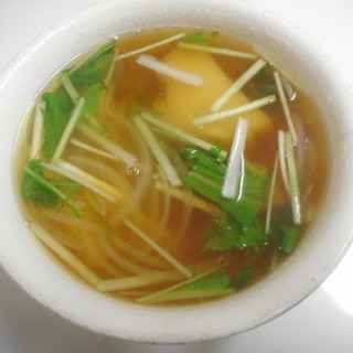 ジャガ芋と水菜のオニオンスープ